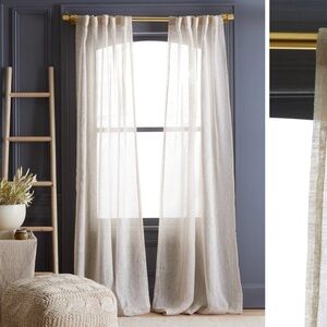 NWOT QUINCE 48x96 European Linen Sheer Curtain Flax (2 panels)